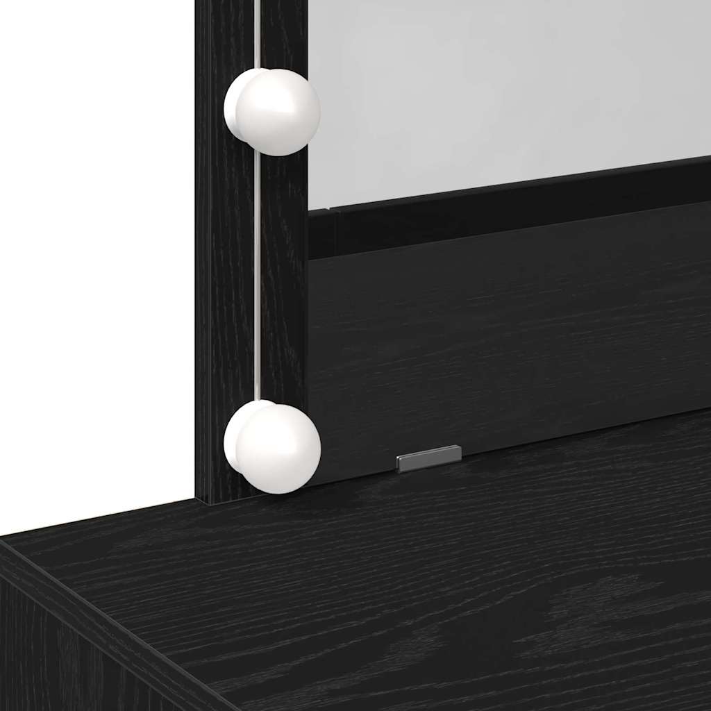 Tavolo da Trucco con cassetto Rovere nero 100 x 40 x 120 cm 868862