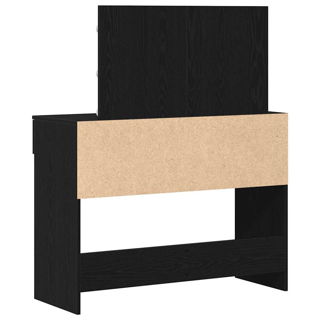 Tavolo da Trucco con cassetto Rovere nero 100 x 40 x 120 cm 868862