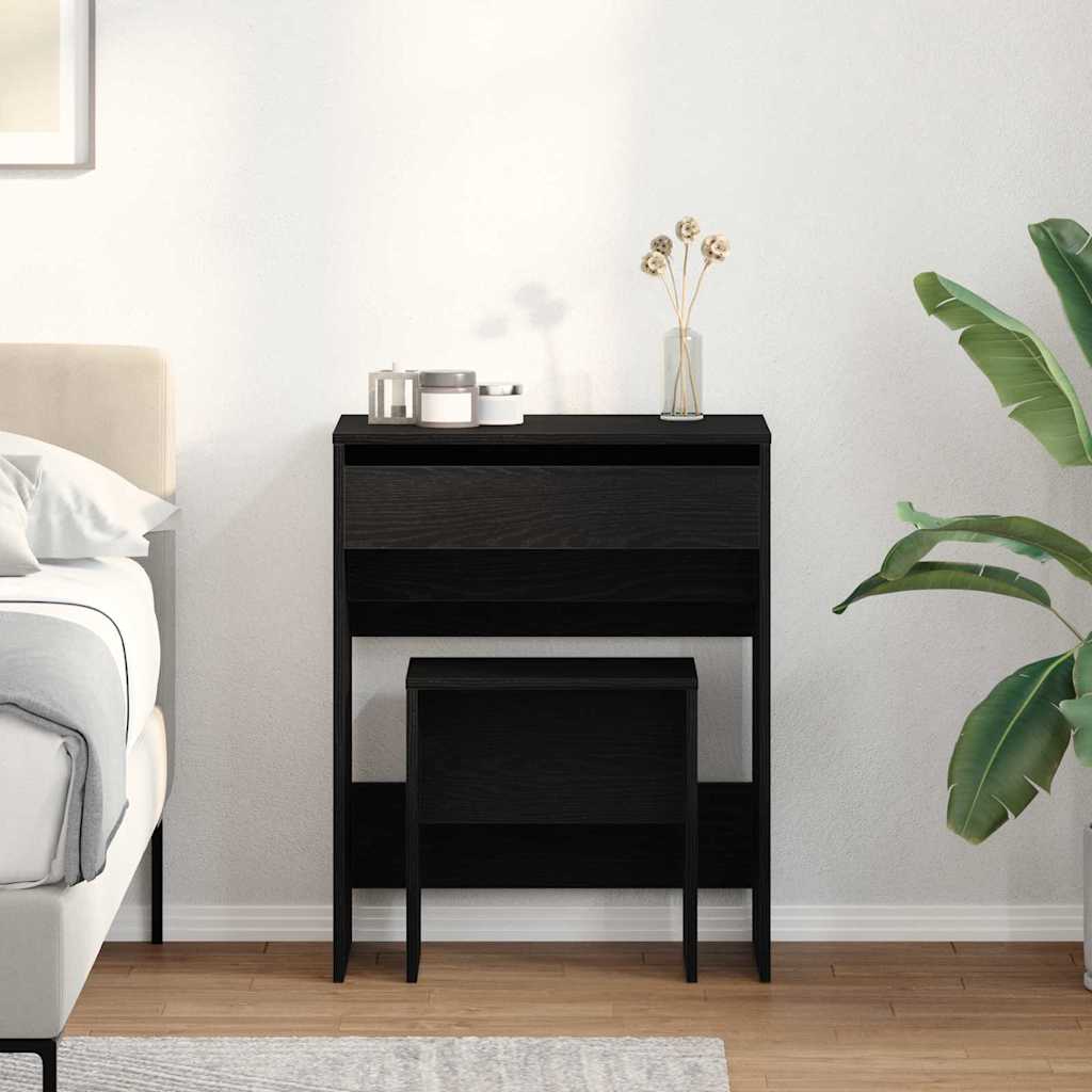 Tavolo da Trucco Rovere nero 60 x 40 x 75 cm Legno multistrato 868872