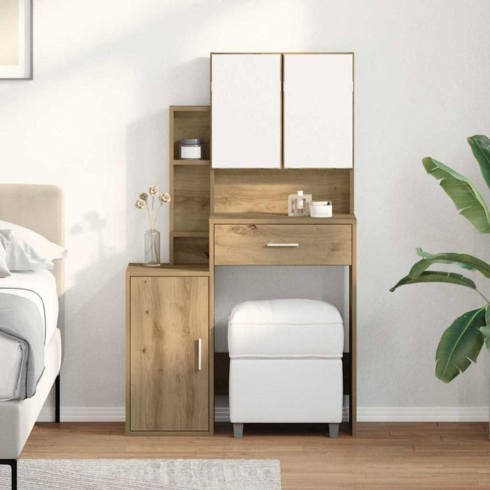 Tavolo da trucco con porta rovere artigianale 80 x 35 x 132 cm 868881