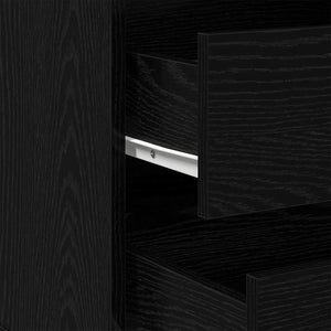 Cassettiera d'Angolo Rovere Nero 60x41x58 cm Legno ingegnerizzato 868892