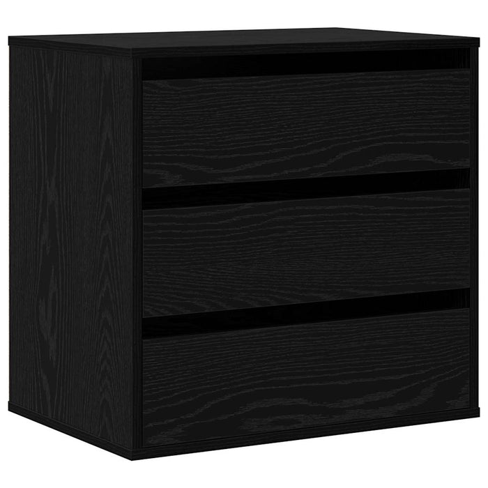 Cassettiera d'Angolo Rovere Nero 60x41x58 cm Legno ingegnerizzato 868892