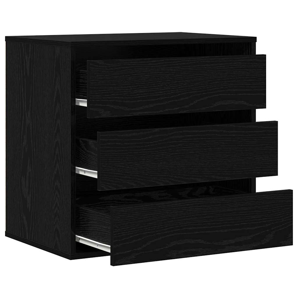 Cassettiera d'Angolo Rovere Nero 60x41x58 cm Legno ingegnerizzato 868892