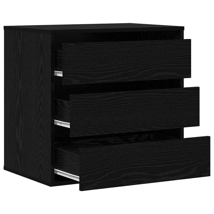 Cassettiera d'Angolo Rovere Nero 60x41x58 cm Legno ingegnerizzato 868892