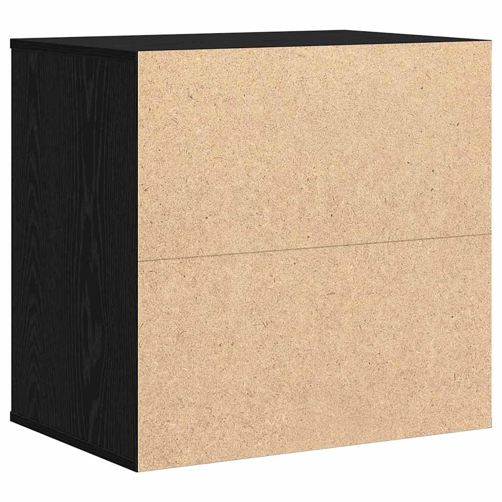 Cassettiera d'Angolo Rovere Nero 60x41x58 cm Legno ingegnerizzato 868892
