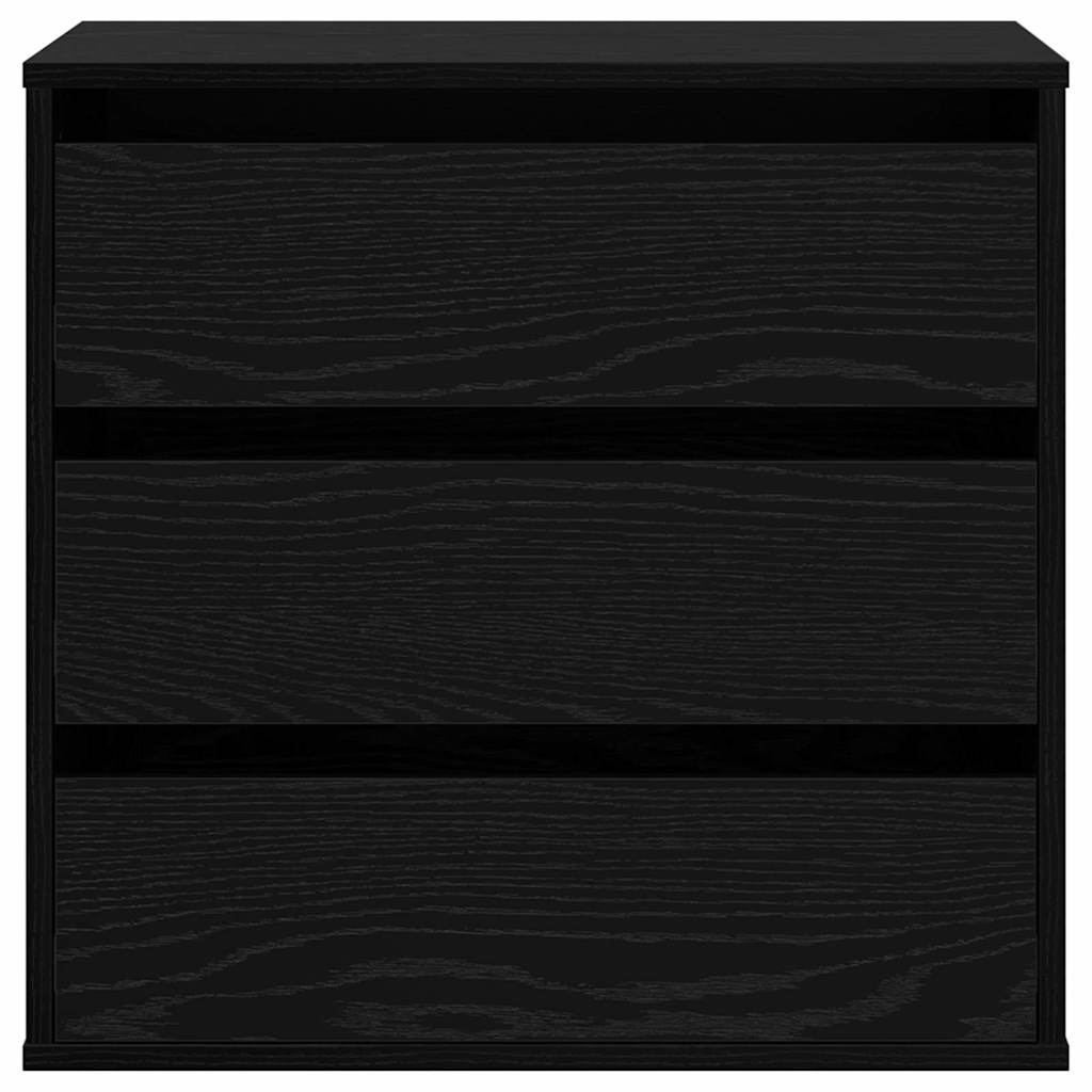 Cassettiera d'Angolo Rovere Nero 60x41x58 cm Legno ingegnerizzato 868892
