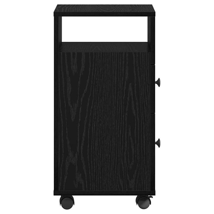 Armadio da Bagno Stretto con ruota Rovere nero 33 x 23 x 65 cm 869062