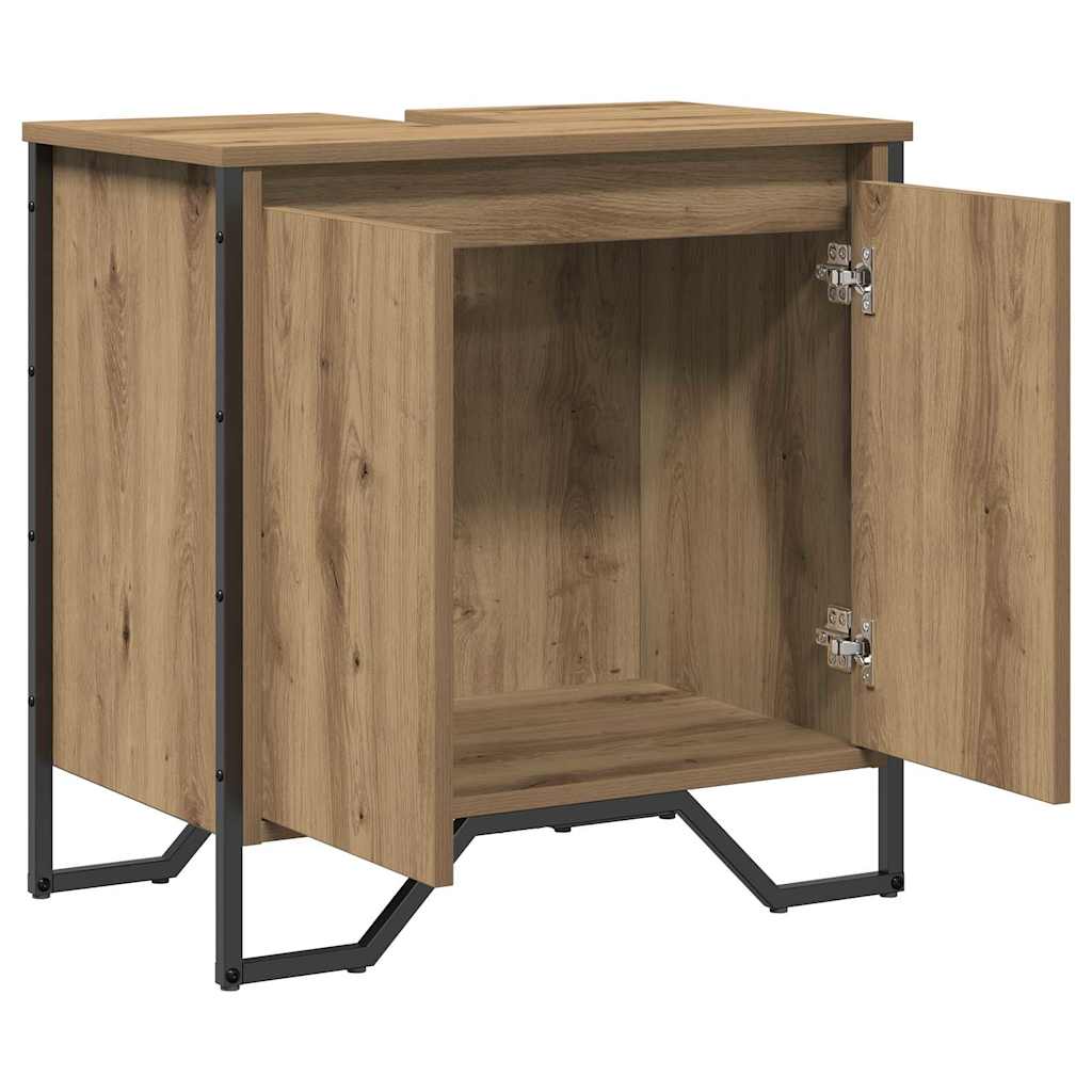 Armadio per Lavabo da Bagno-Armadietto da bagno-Mobiletto da bagno Rovere artigianale 60 x 35 x 60 cm