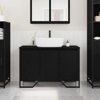 Mobile Lavabo  Rovere Nero 91x35x60 cm Legno Ingegnerizzato 869182