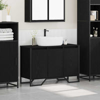 Mobile Lavabo  Rovere Nero 91x35x60 cm Legno Ingegnerizzato 869182