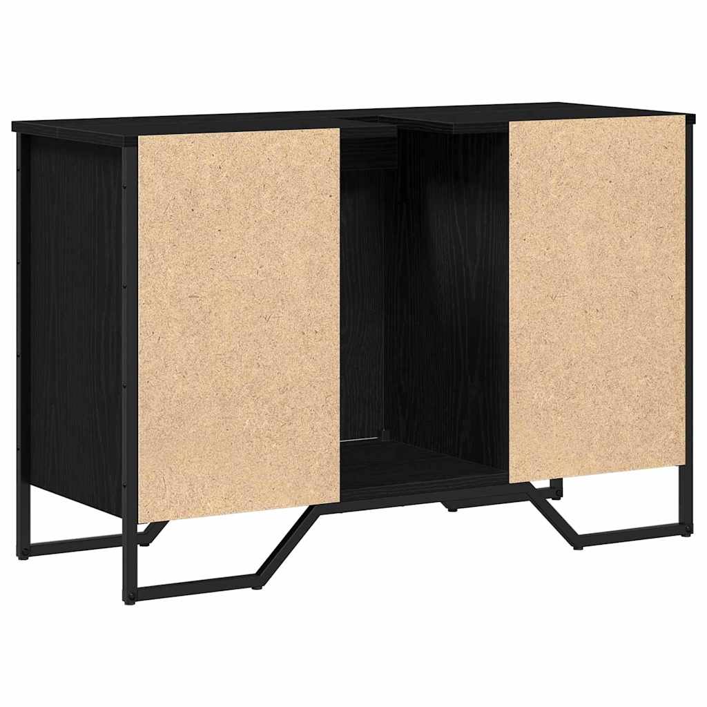 Mobile Lavabo  Rovere Nero 91x35x60 cm Legno Ingegnerizzato 869182