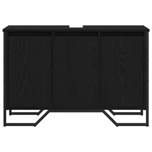 Mobiletto per Lavabo-Armadietto da bagno Altro Rovere Nero 91 x 35 x 60 cm