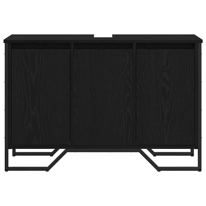 Mobiletto per Lavabo-Armadietto da bagno Altro Rovere Nero 91 x 35 x 60 cm