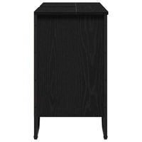 Mobile Lavabo  Rovere Nero 91x35x60 cm Legno Ingegnerizzato 869182