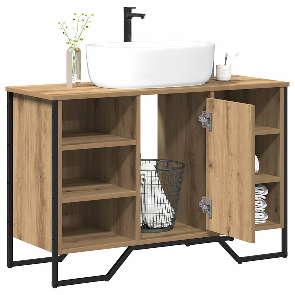 Armadio per Lavabo da Bagno-Armadietto da bagno-Mobiletto da bagno Rovere artigianale 91 x 35 x 60 cm