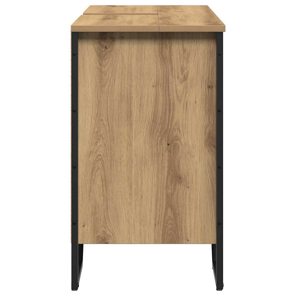 Armadio per Lavabo da Bagno-Armadietto da bagno-Mobiletto da bagno Rovere artigianale 91 x 35 x 60 cm