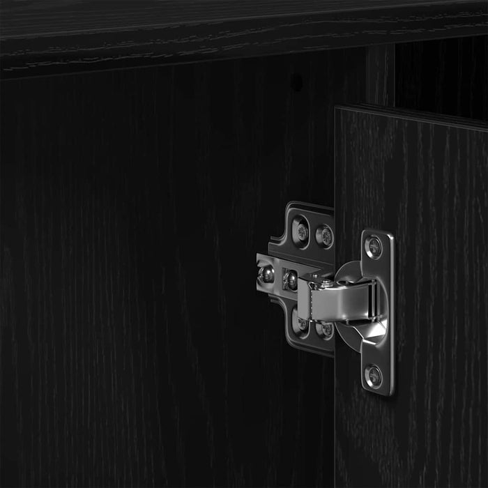 Armadio per Lavabo da Bagno-Armadietto da bagno-Mobiletto da bagno Rovere Nero 91 x 35 x 60 cm