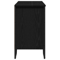 Armadio per Lavabo da Bagno-Armadietto da bagno-Mobiletto da bagno Rovere Nero 91 x 35 x 60 cm