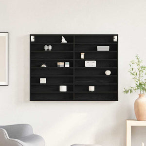 Vetrina con lo scaffale Altro Rovere nero 100 x 8.5 x 75 cm 869188