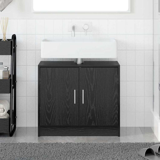 Mobile Lavabo Rovere Nero 63x29x55 cm Legno Ingegnerizzato 869208