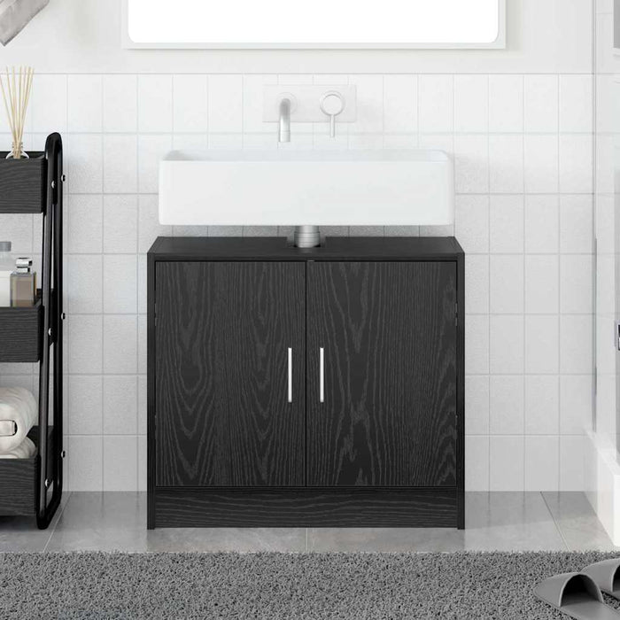 Mobile Lavabo Rovere Nero 63x29x55 cm Legno Ingegnerizzato 869208