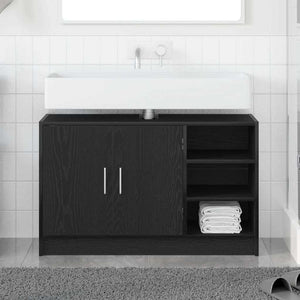 Armadio Lavabo  Rovere Nero 90x29x55 cm Legno Ingegnerizzato 869211
