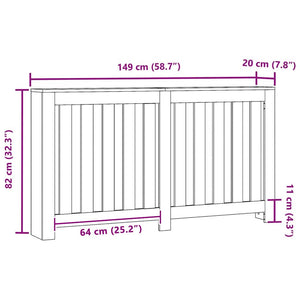 Copertura per radiatori Rovere Nero 149 x 20 x 82 cm 869225