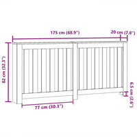 Copertura per radiatori Rovere Nero 175 x 20 x 82 cm 869226