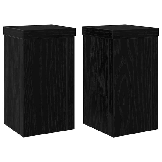 Supporto per piante 2 pcs Rovere nero 10 x 10 x 18 cm 869228