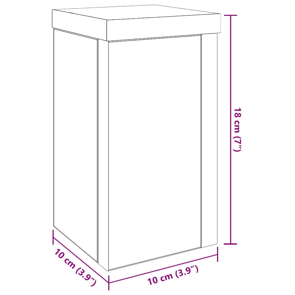 Supporto per piante 2 pcs Rovere nero 10 x 10 x 18 cm 869228