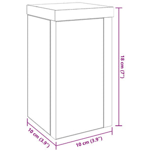 Supporto per piante 2 pcs Rovere nero 10 x 10 x 18 cm 869228