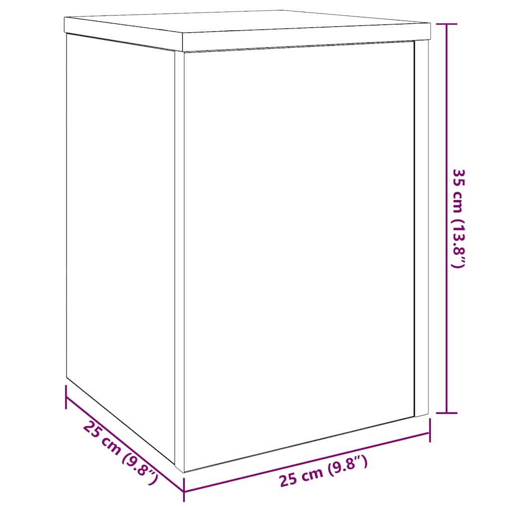 Supporto per piante 2 pcs Rovere nero 25 x 25 x 35 cm 869230