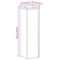 Supporto per piante 2 pcs Rovere nero 17 x 17 x 60 cm 869233