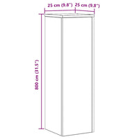 Supporto per piante 2 pcs Rovere nero 25 x 25 x 80 cm 869234