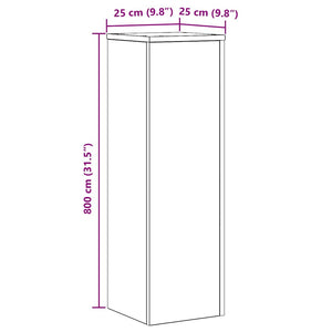 Supporto per piante 2 pcs Rovere nero 25 x 25 x 80 cm 869234