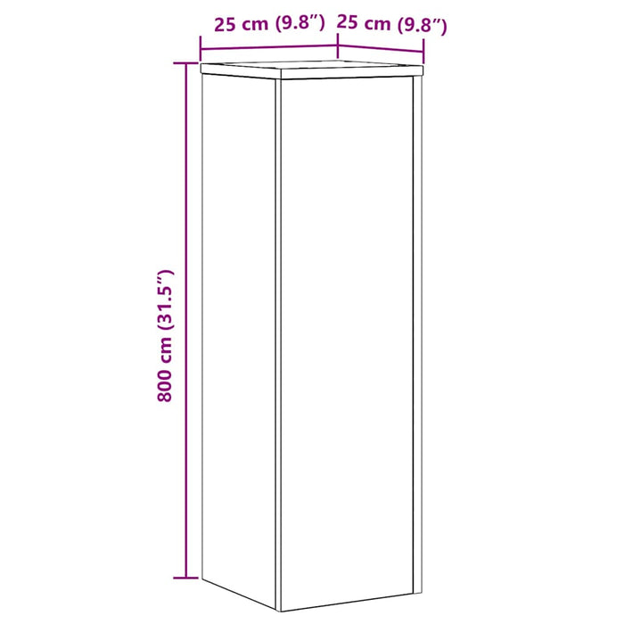 Supporto per piante 2 pcs Rovere nero 25 x 25 x 80 cm 869234