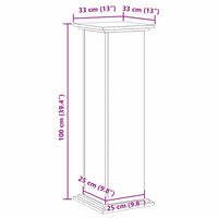 Supporto per piante Rovere nero 33 x 33 x 100 cm 869238
