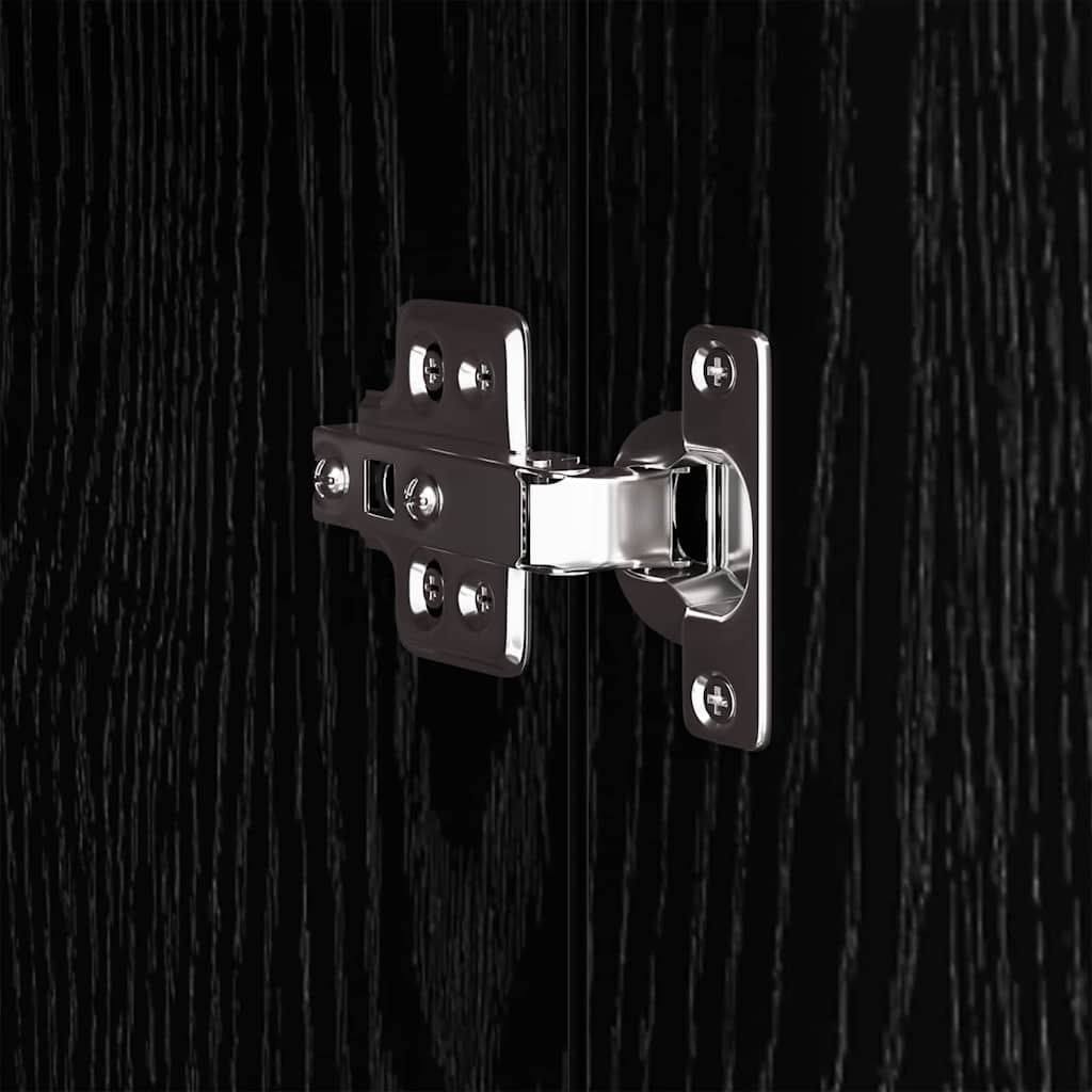 Stand espositivo  con spazio di stoccaggio in rovere nero, 31 x 30 x 90 cm, legno ingegnerizzato. 869245