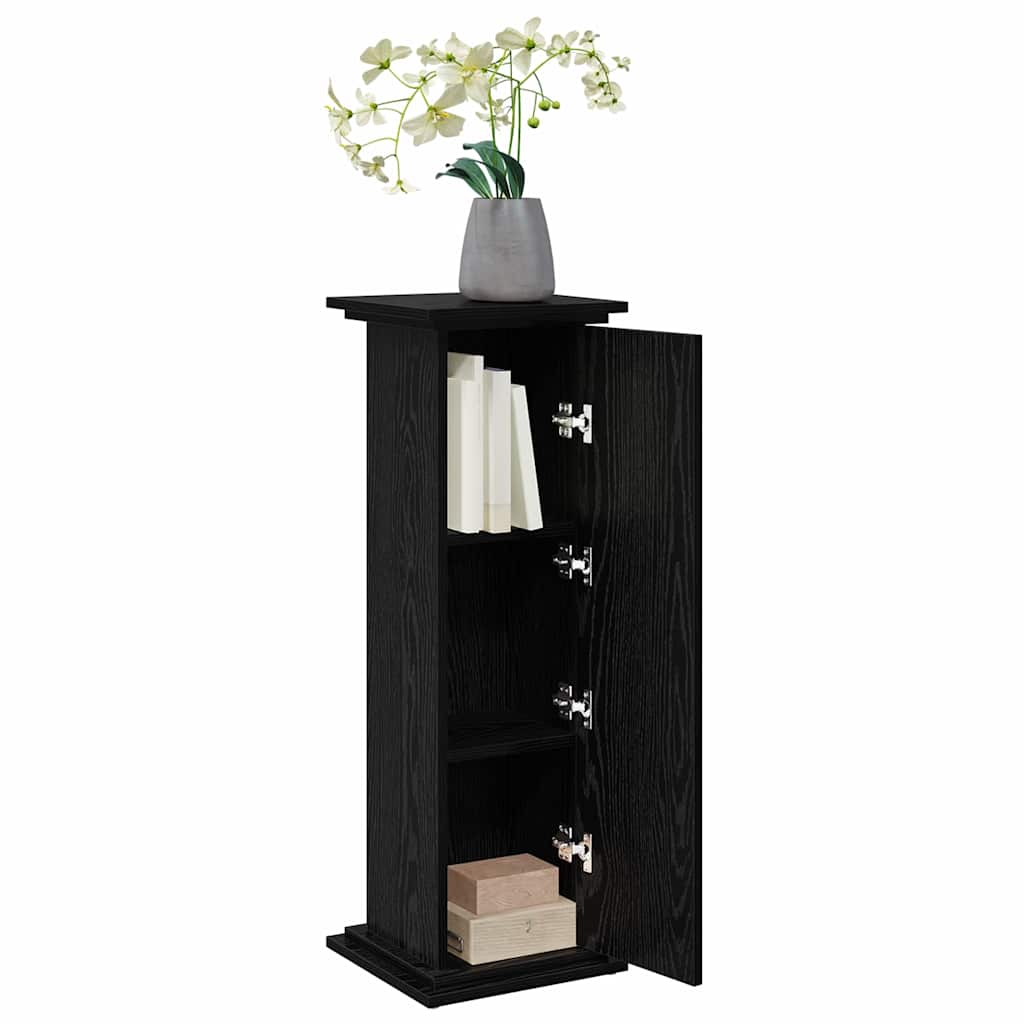 Stand espositivo  con spazio di stoccaggio in rovere nero, 31 x 30 x 90 cm, legno ingegnerizzato. 869245