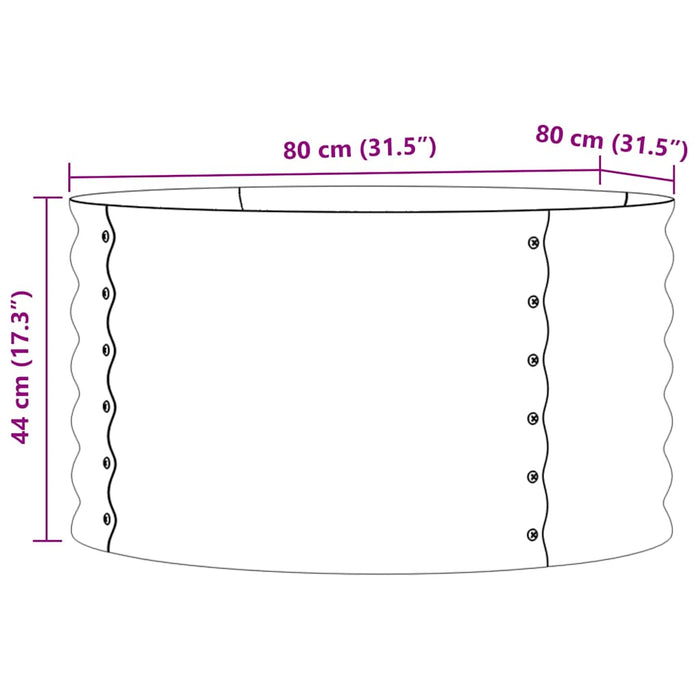 Letto rialzato da giardino Verde 80 x 80 x 44 cm Acciaio 42008131