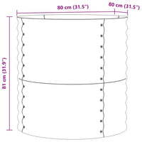 Letto rialzato da giardino Marrone 80 x 80 x 81 cm Acciaio 42008136