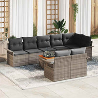 vidaXL Set Divano da Giardino 9 pcs Grigio Poly Rattan