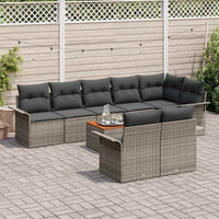 vidaXL Set Divano da Giardino 9 pcs Grigio Poly Rattan
