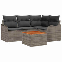 Set Divano da Giardino con cuscino 5 pz-Sofa da Giardino-Divanetto da esterno Grigio polyrattan 283799