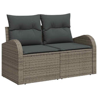 Set Divano da Giardino con cuscino 5 pz-Sofa da Giardino-Divanetto da esterno Grigio polyrattan 128175