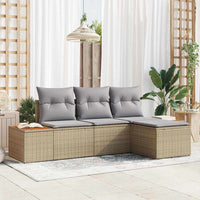 Set Divano da Giardino con cuscino 4 pz-Sofa da Giardino-Divanetto da esterno Beige polyrattan 268805