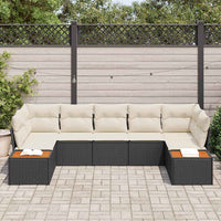 Set divano da giardino  da 7 pezzi con cuscini neri in polyrattan 3348158