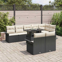 Set Divano da Giardino con cuscino 9 pcs Nero Poly Rattan 3348303