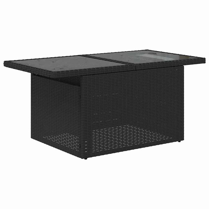 Set di divani da giardino  9 pezzi con cuscini, rattan nero 3348483