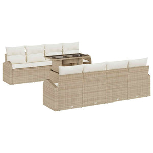 Set Divano da Giardino con cuscino 7 pcs Beige Poly Rattan 3348607